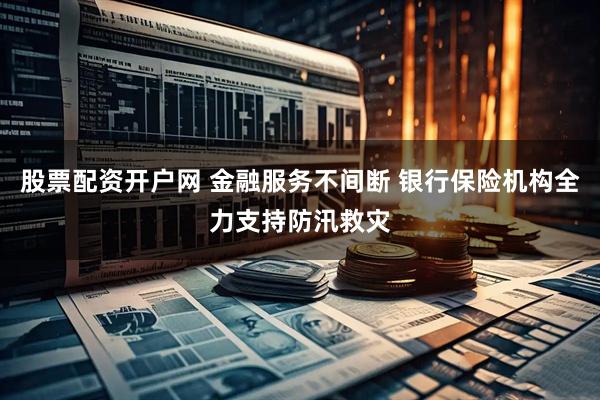 股票配资开户网 金融服务不间断 银行保险机构全力支持防汛救灾